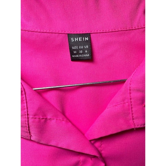 SHEIN Hot Pink Button Shirt size M - Picture 4 of 6